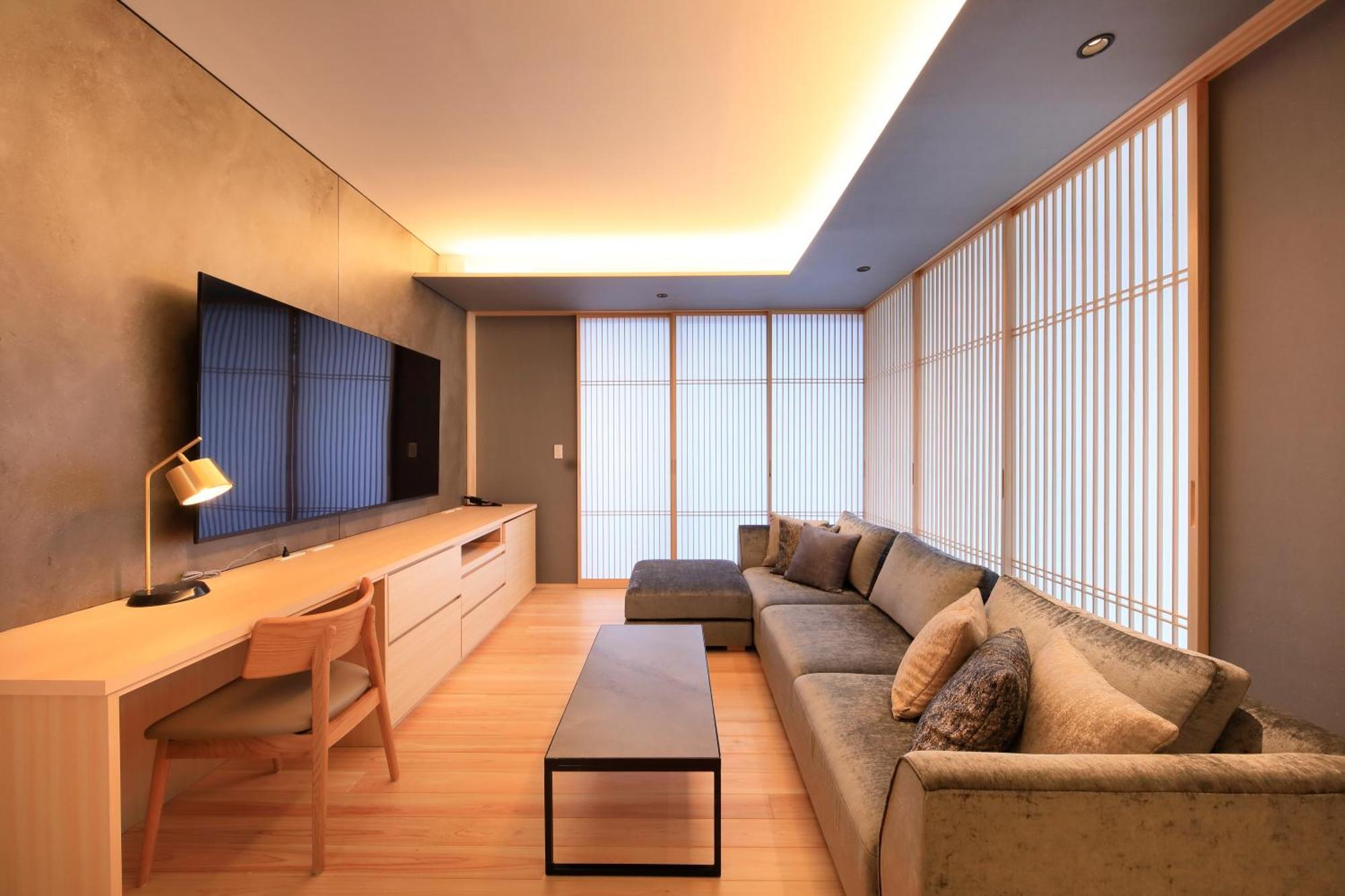 Fuji Onsenji Yumedono Hotel Fujikawaguchiko Exterior photo A living room in a Japanese house